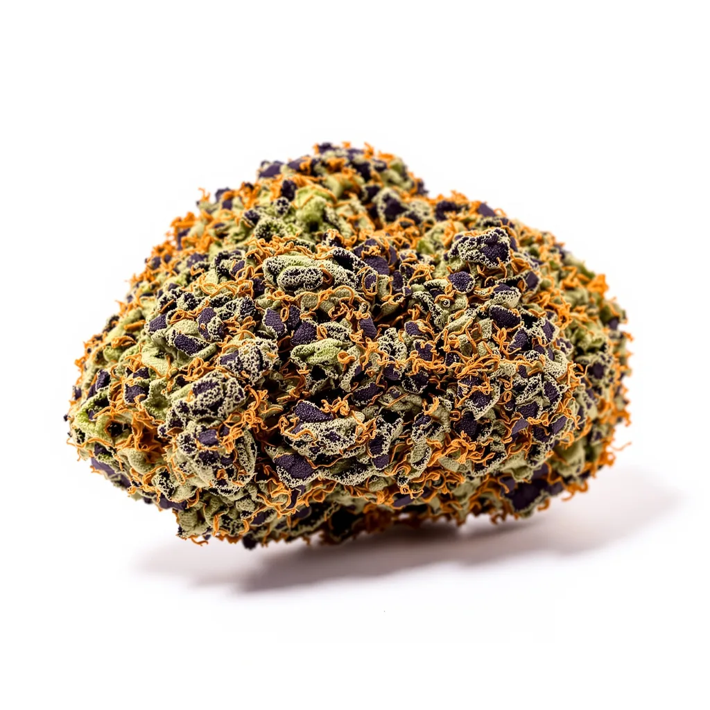 Conspiracy Kush 74% indica / 26% sativa — fleur avec trichomes visibles
