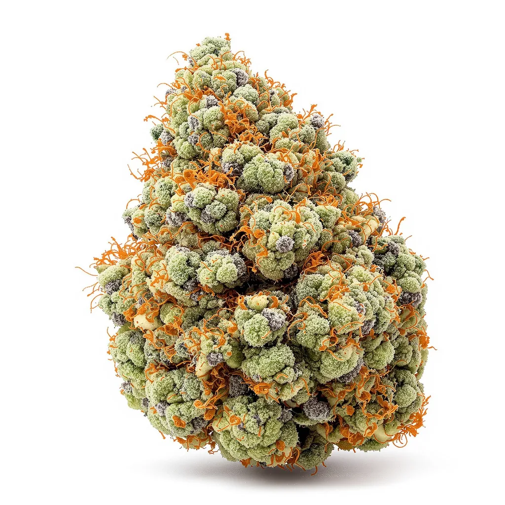Cookie Breath 42% indica / 58% sativa — fleur avec trichomes visibles