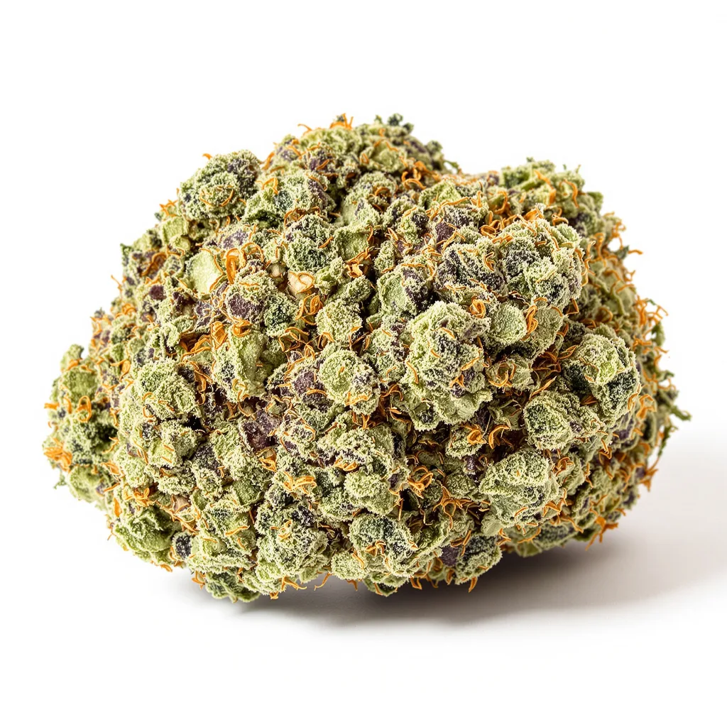 Cookie Wreck 40% indica / 60% sativa — fleur avec trichomes visibles