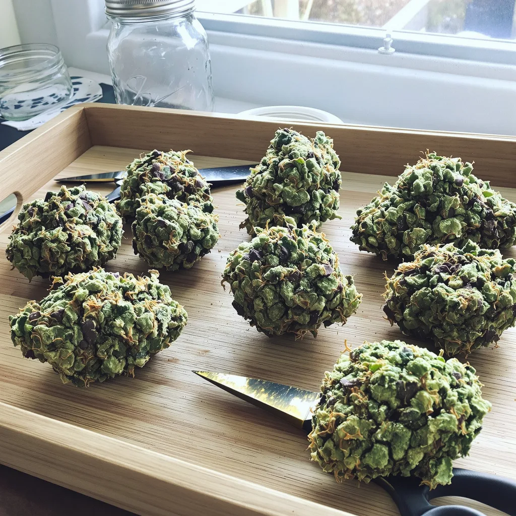 Cookie Wreck 40% indica / 60% sativa — fleur avec trichomes visibles