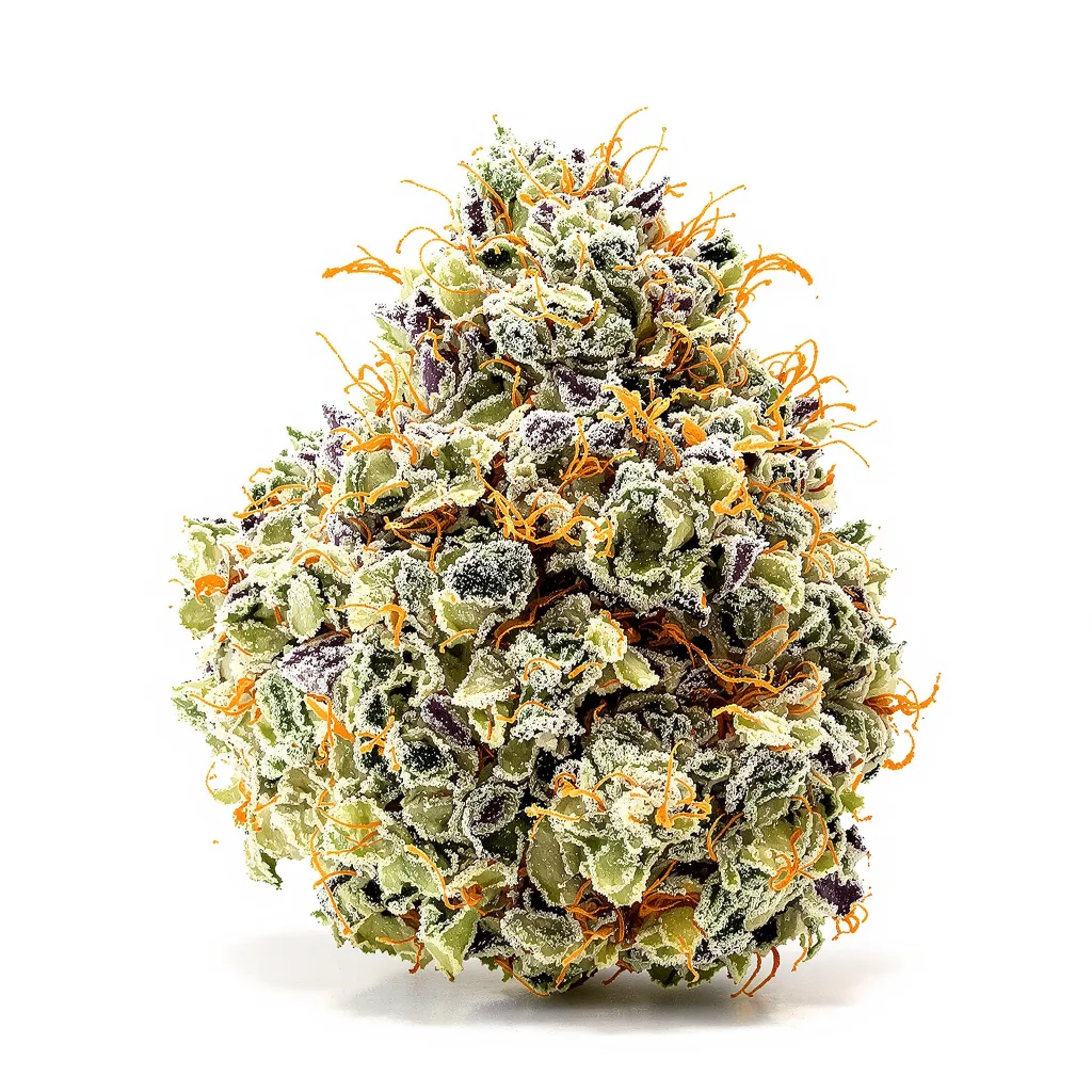 Cookie Wreck 40% indica / 60% sativa — fleur avec trichomes visibles