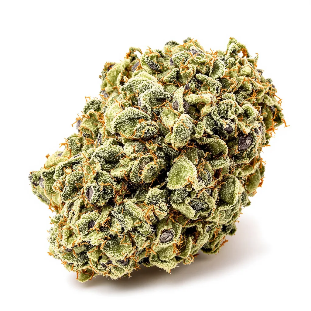 Cookies Gelato 41% indica / 59% sativa — fleur avec trichomes visibles