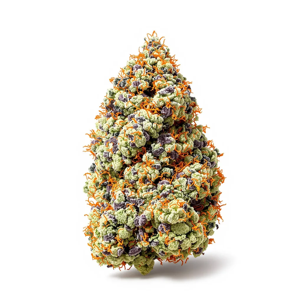 Copper Kush 44% indica / 56% sativa — fleur avec trichomes visibles