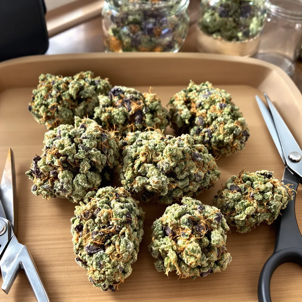 Corleone Kush 50% indica / 50% sativa — fleur avec trichomes visibles