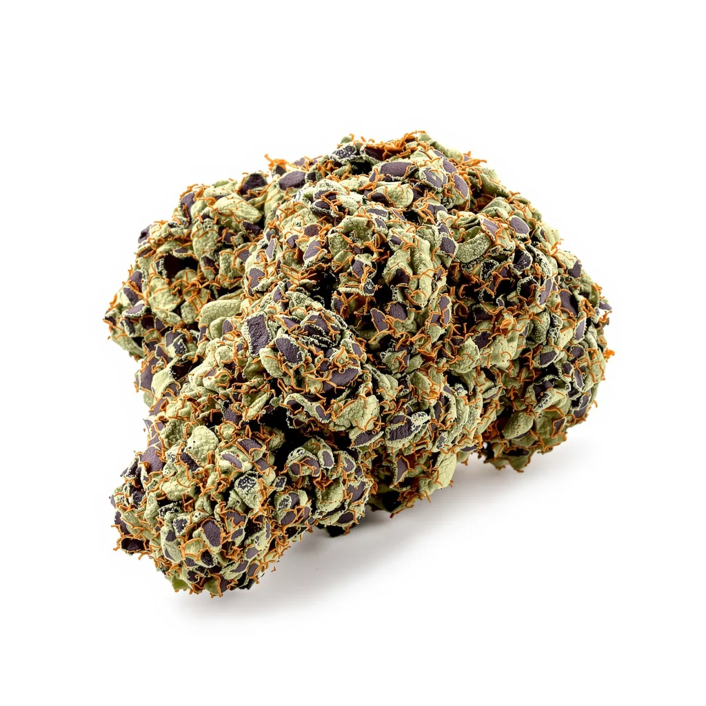 Cracker Jack 81% indica / 19% sativa — fleur avec trichomes visibles