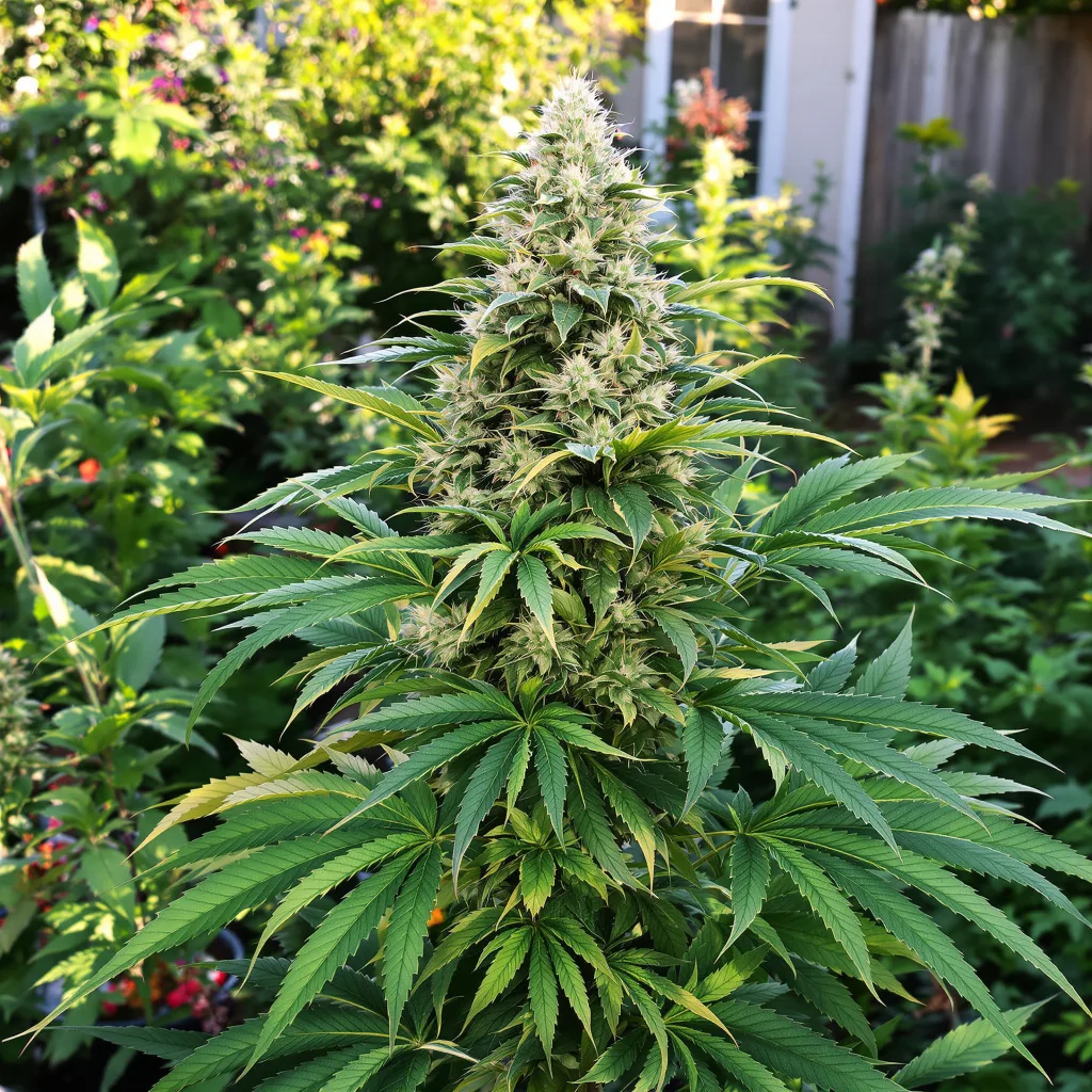 Cream 76% indica / 24% sativa — fleur avec trichomes visibles