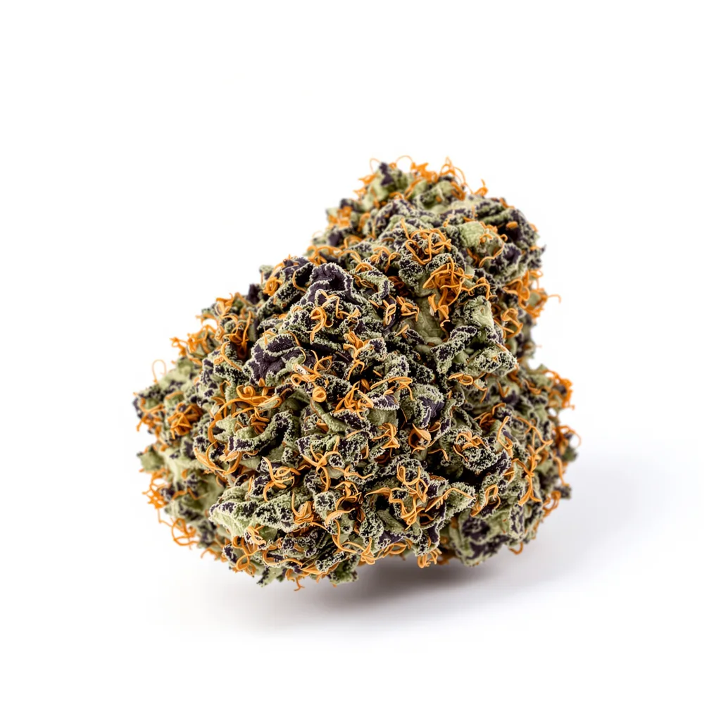 Cream 76% indica / 24% sativa — fleur avec trichomes visibles