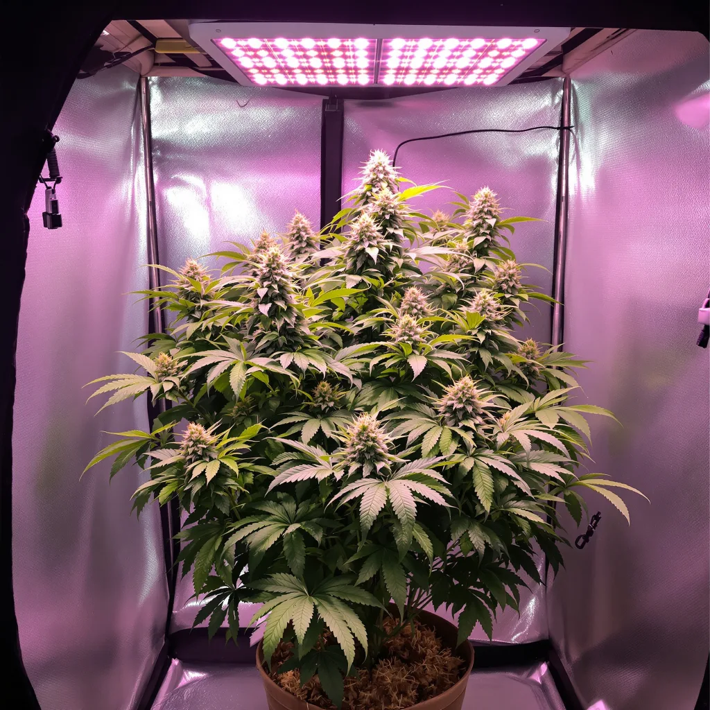 Plante de cannabis Cream Caramel en floraison — 60-100 cm autofloraison