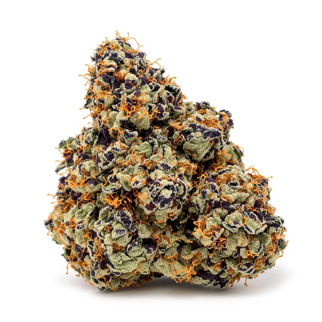 Cream Caramel 87% indica / 13% sativa — fleur avec trichomes visibles