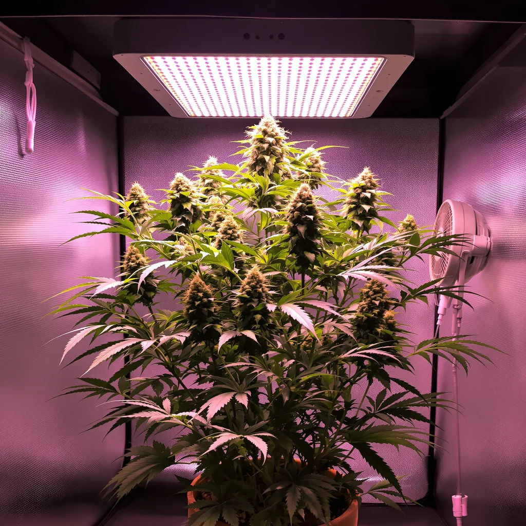 Plante de cannabis Cream Caramel en floraison — 90-130 cm féminisée