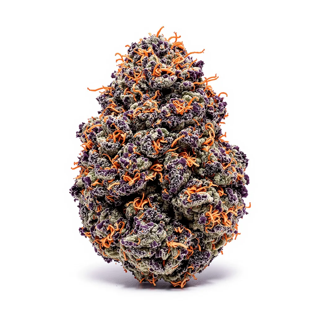 Cream Caramel 87% indica / 13% sativa — fleur avec trichomes visibles