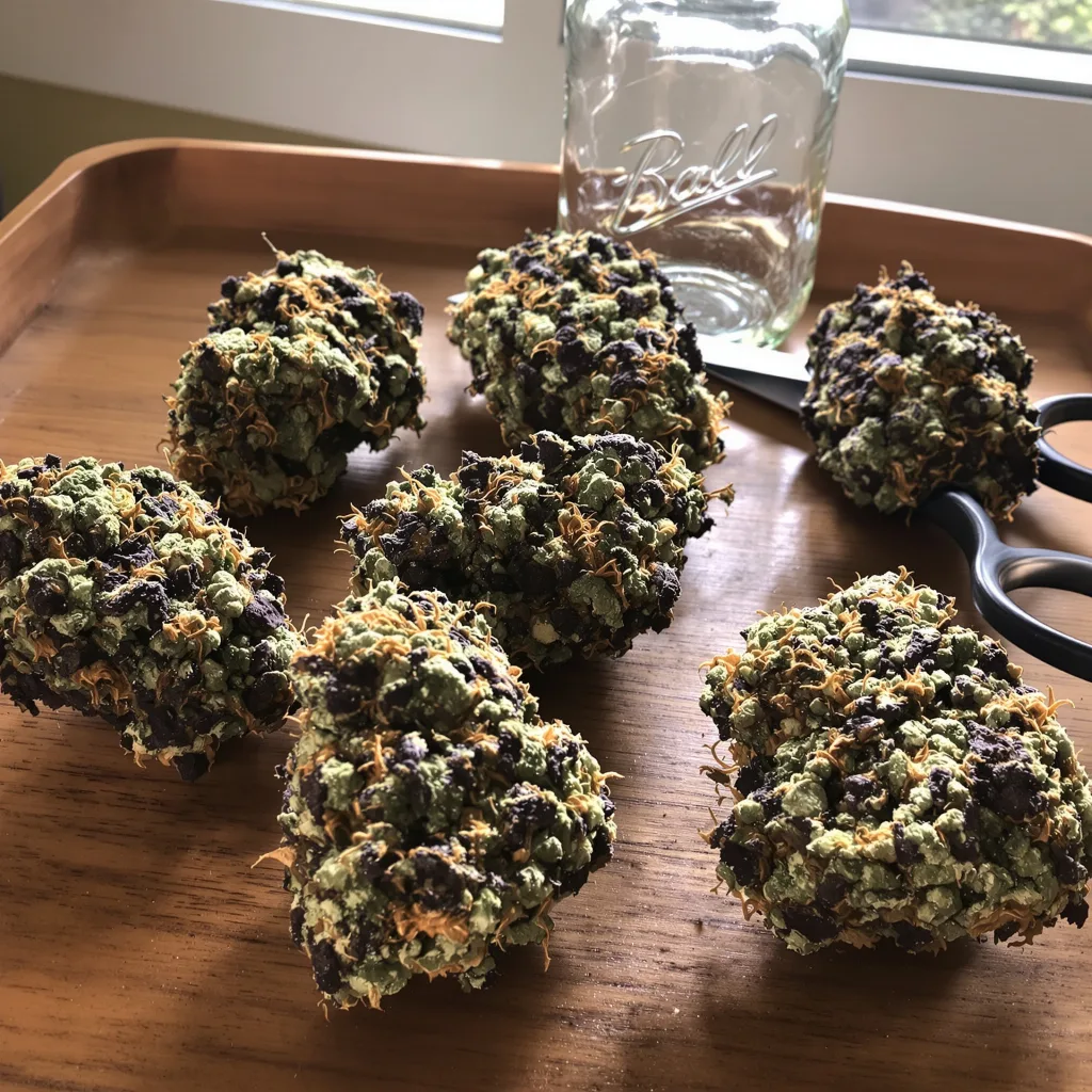 Cream 76% indica / 24% sativa — fleur avec trichomes visibles