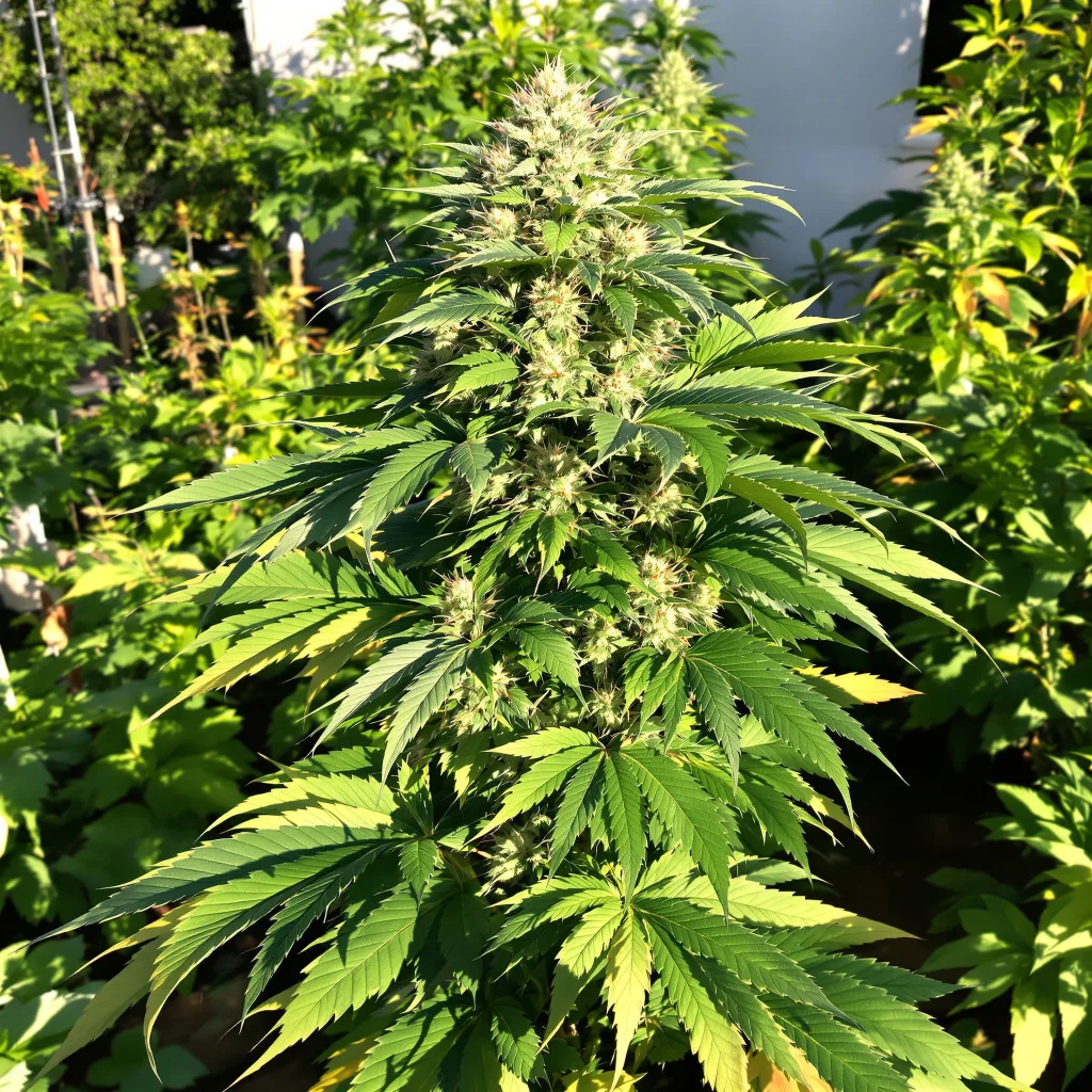 Cream 76% indica / 24% sativa — fleur avec trichomes visibles