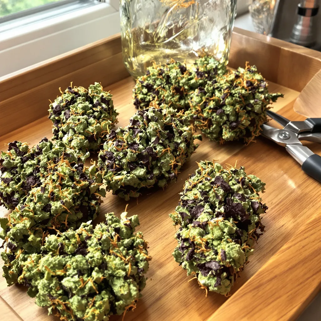 Critical Glue 89% indica / 11% sativa — fleur avec trichomes visibles