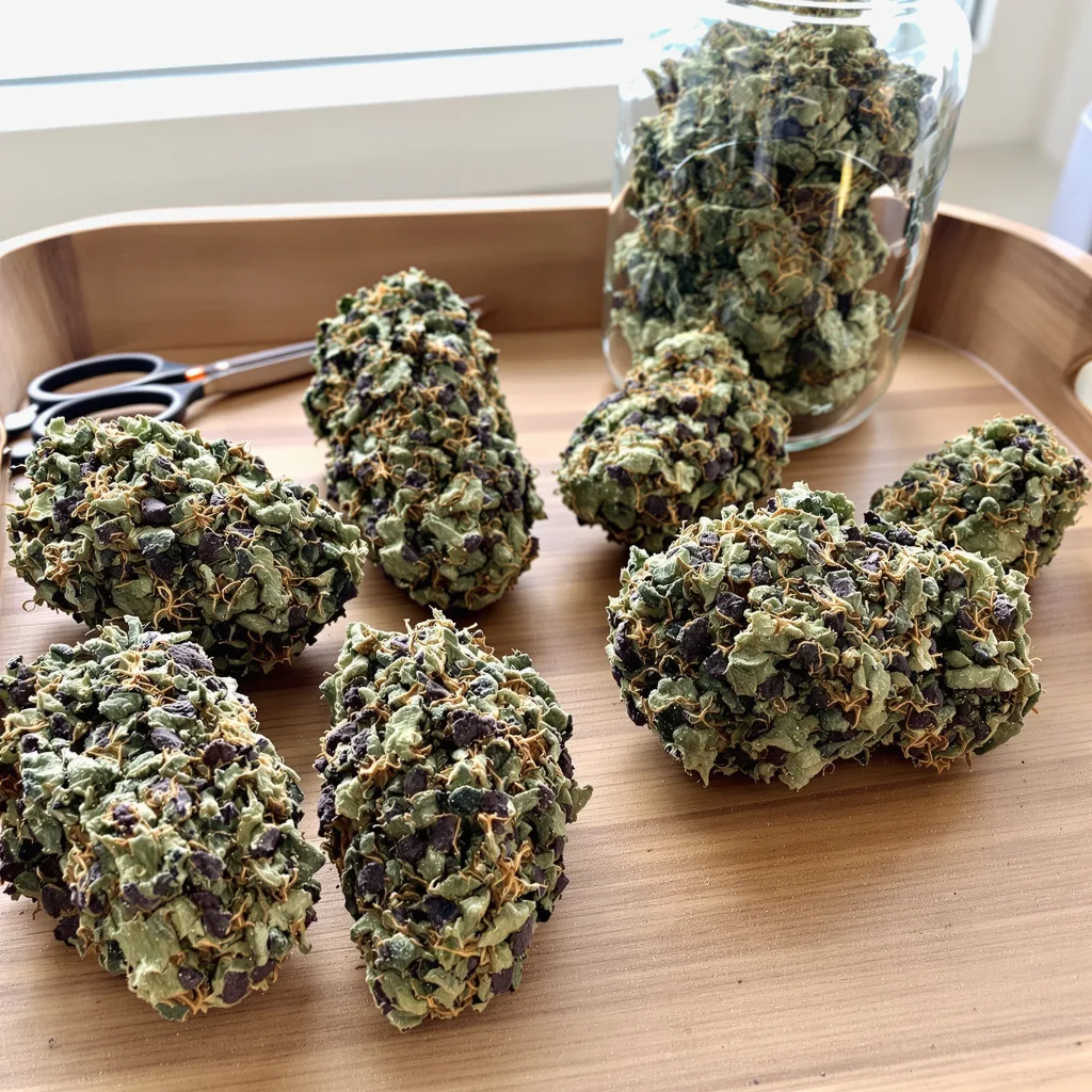Critical Kush 87% indica / 13% sativa — fleur avec trichomes visibles