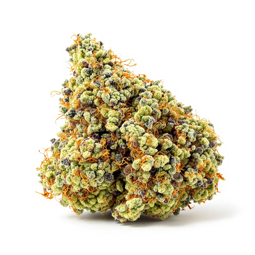 Critical Plus 61% indica / 39% sativa — fleur avec trichomes visibles