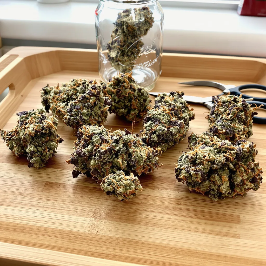 Critical Skunk 75% indica / 25% sativa — fleur avec trichomes visibles