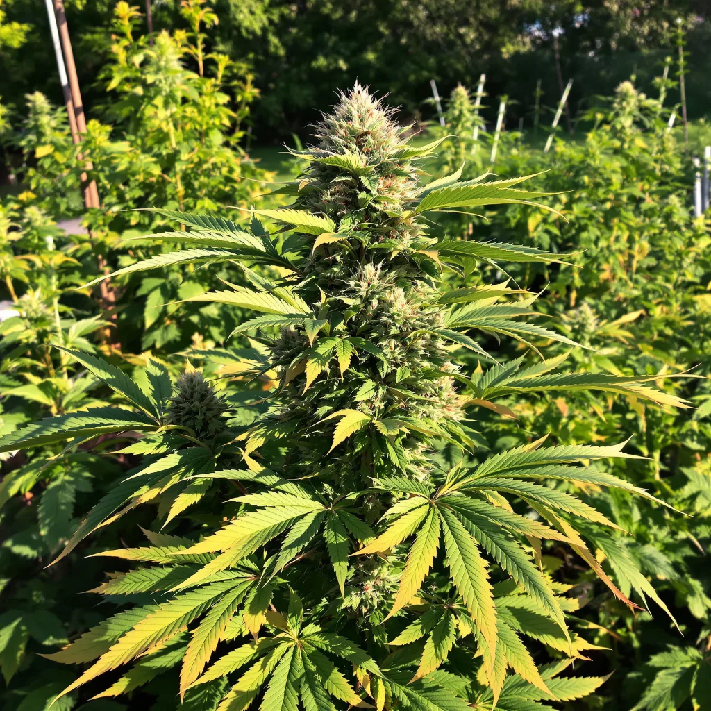 Crosswalker 77% indica / 23% sativa — fleur avec trichomes visibles