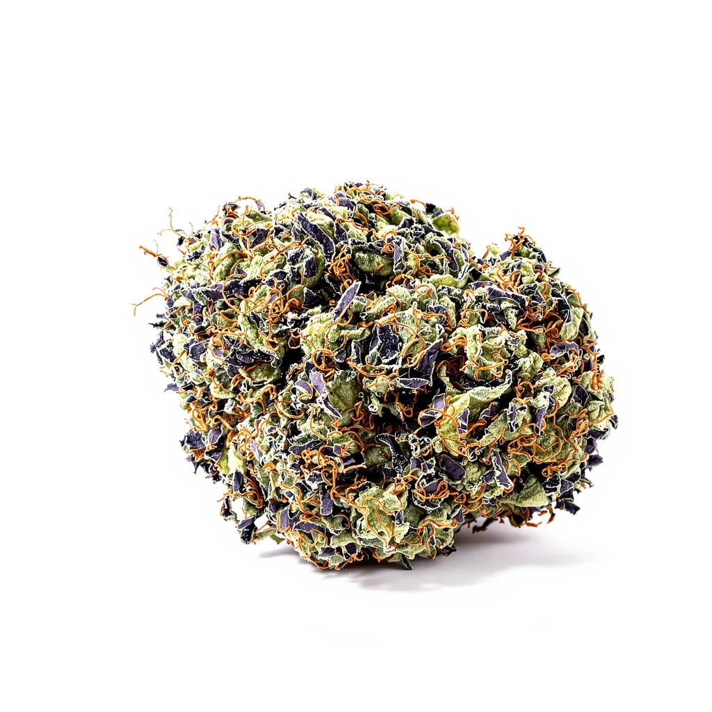 Crosswalker 77% indica / 23% sativa — fleur avec trichomes visibles