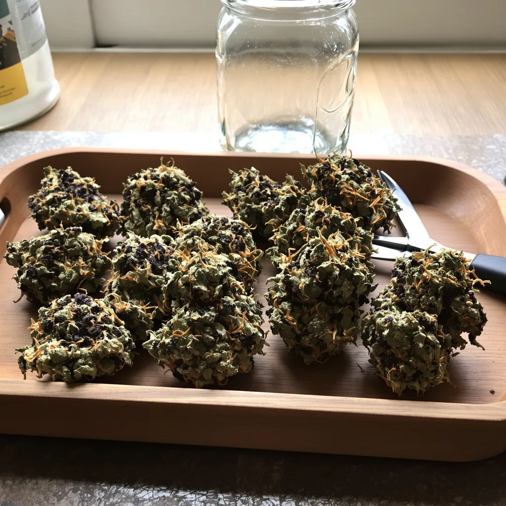Crouching Tiger Hidden Alien 82% indica / 18% sativa — fleur avec trichomes visibles