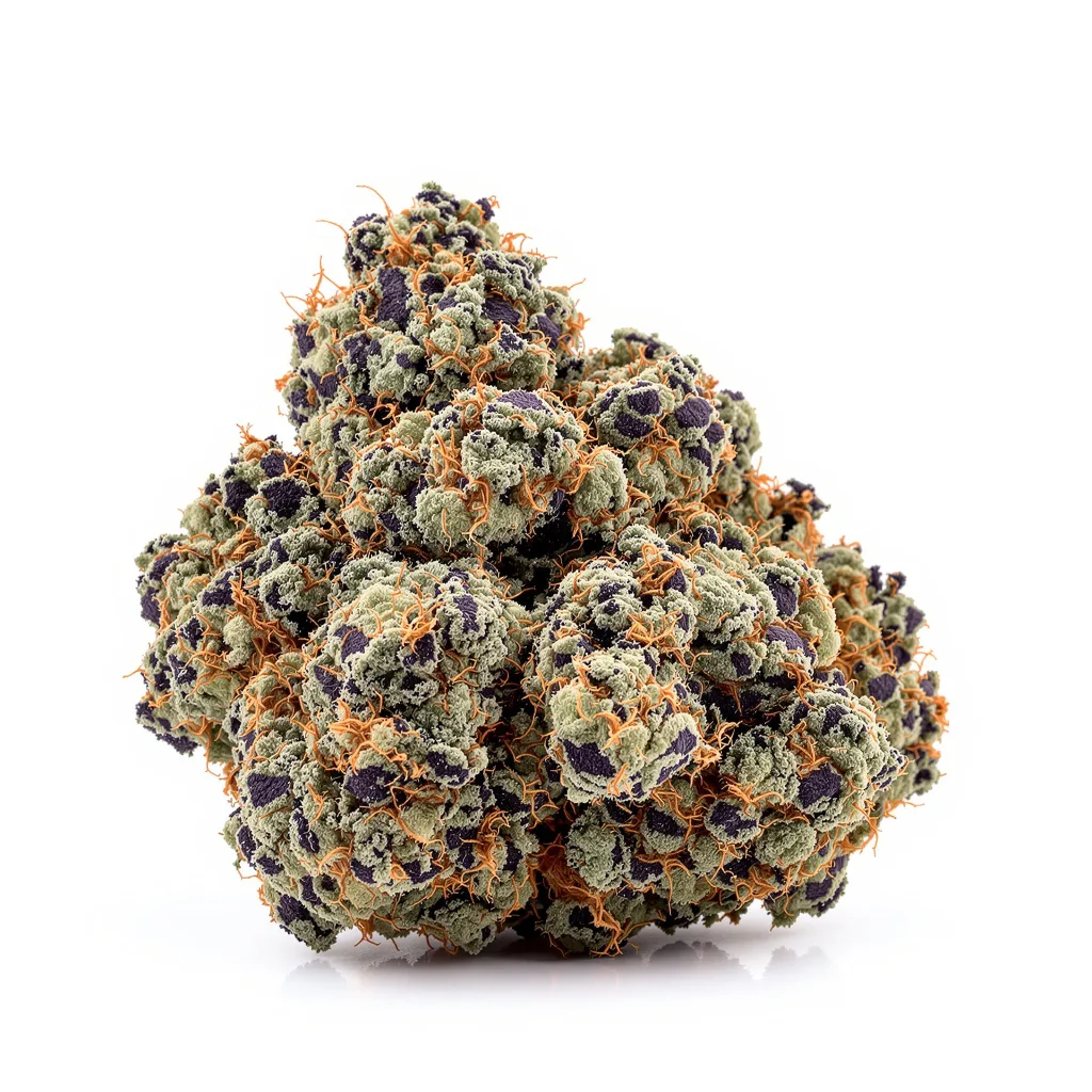 Crown OG 70% indica / 30% sativa — fleur avec trichomes visibles