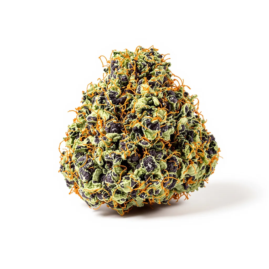 Crown OG 70% indica / 30% sativa — fleur avec trichomes visibles