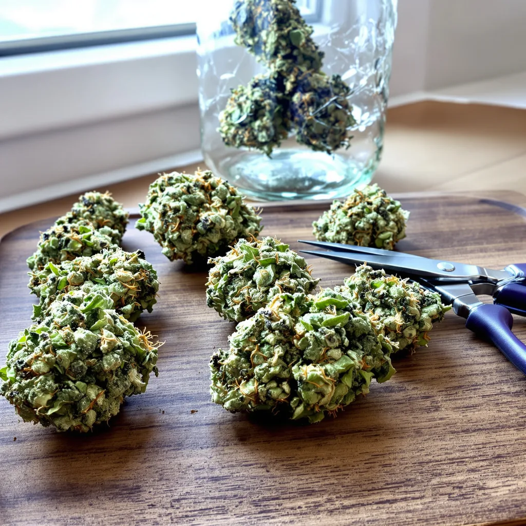 Crystal Coma 18% indica / 82% sativa — fleur avec trichomes visibles