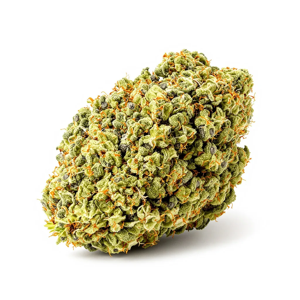Crystal Coma 18% indica / 82% sativa — fleur avec trichomes visibles