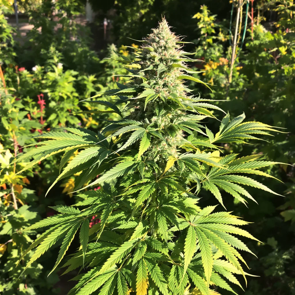 Crystal 66% indica / 34% sativa — fleur avec trichomes visibles