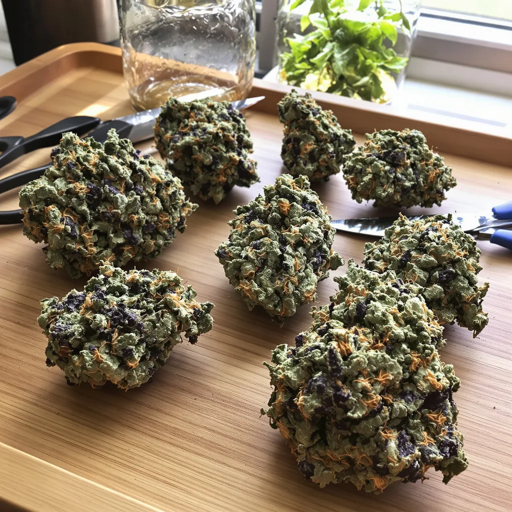 Cuvee 79% indica / 21% sativa — fleur avec trichomes visibles