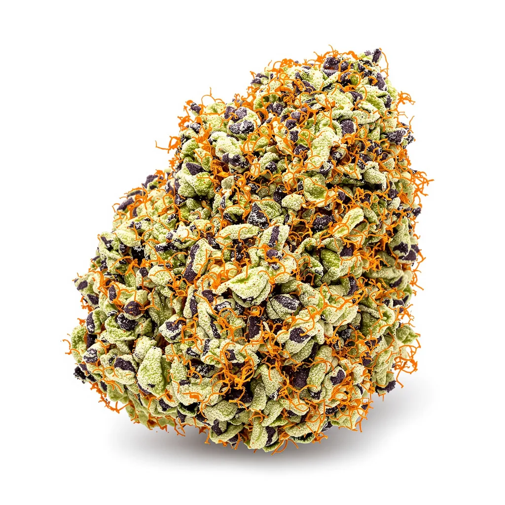 Dairy Queen 82% indica / 18% sativa — fleur avec trichomes visibles