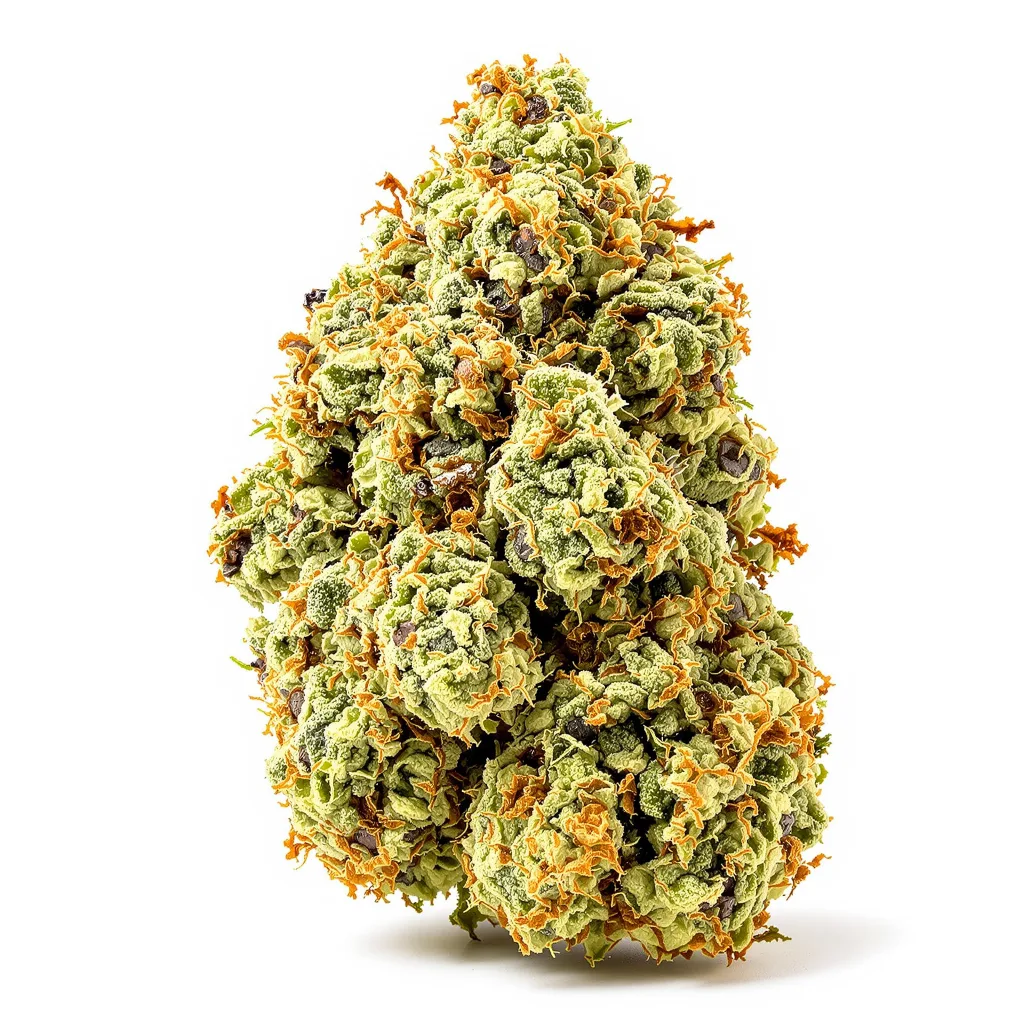 Dance World CBD 57% indica / 43% sativa — fleur avec trichomes visibles
