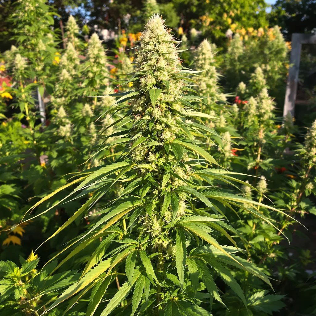 Dance World 20% indica / 80% sativa — fleur avec trichomes visibles