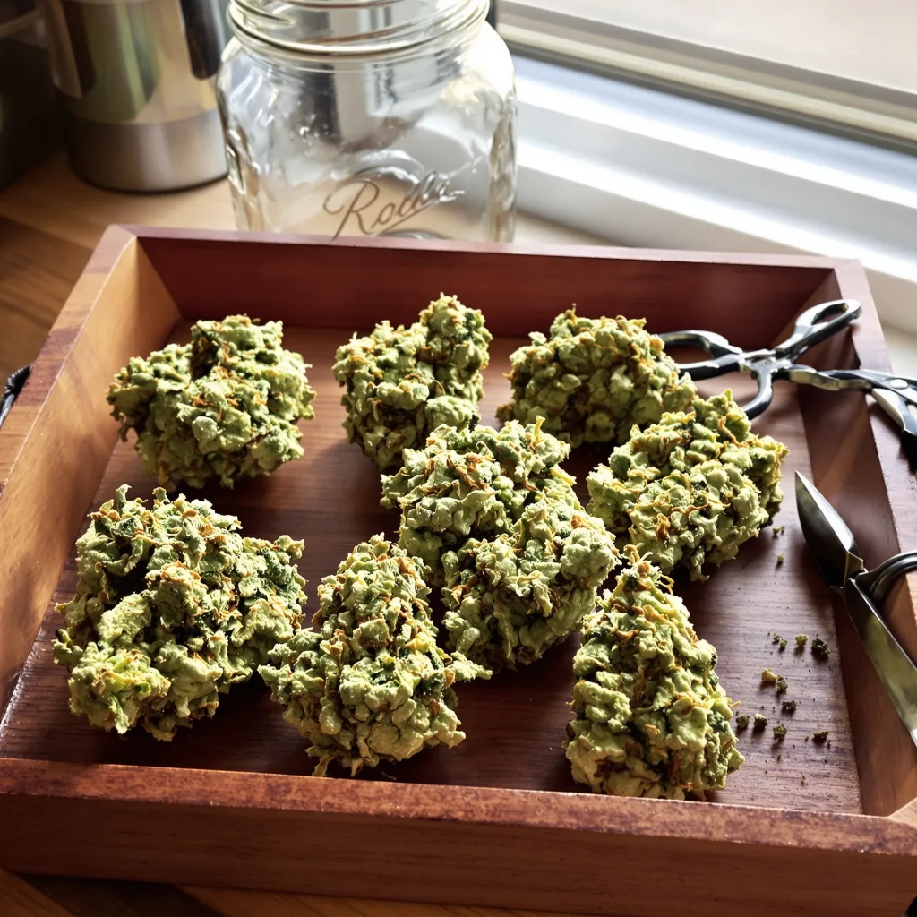 Dancehall CBD 46% indica / 54% sativa — fleur avec trichomes visibles