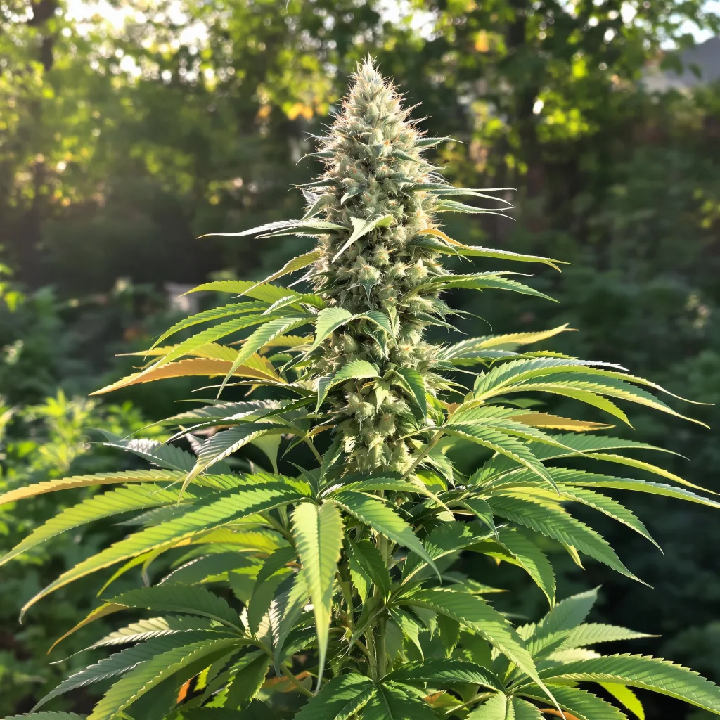 Dancehall CBD 46% indica / 54% sativa — fleur avec trichomes visibles