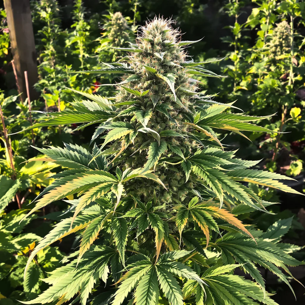 Dank Schrader 82% indica / 18% sativa — fleur avec trichomes visibles