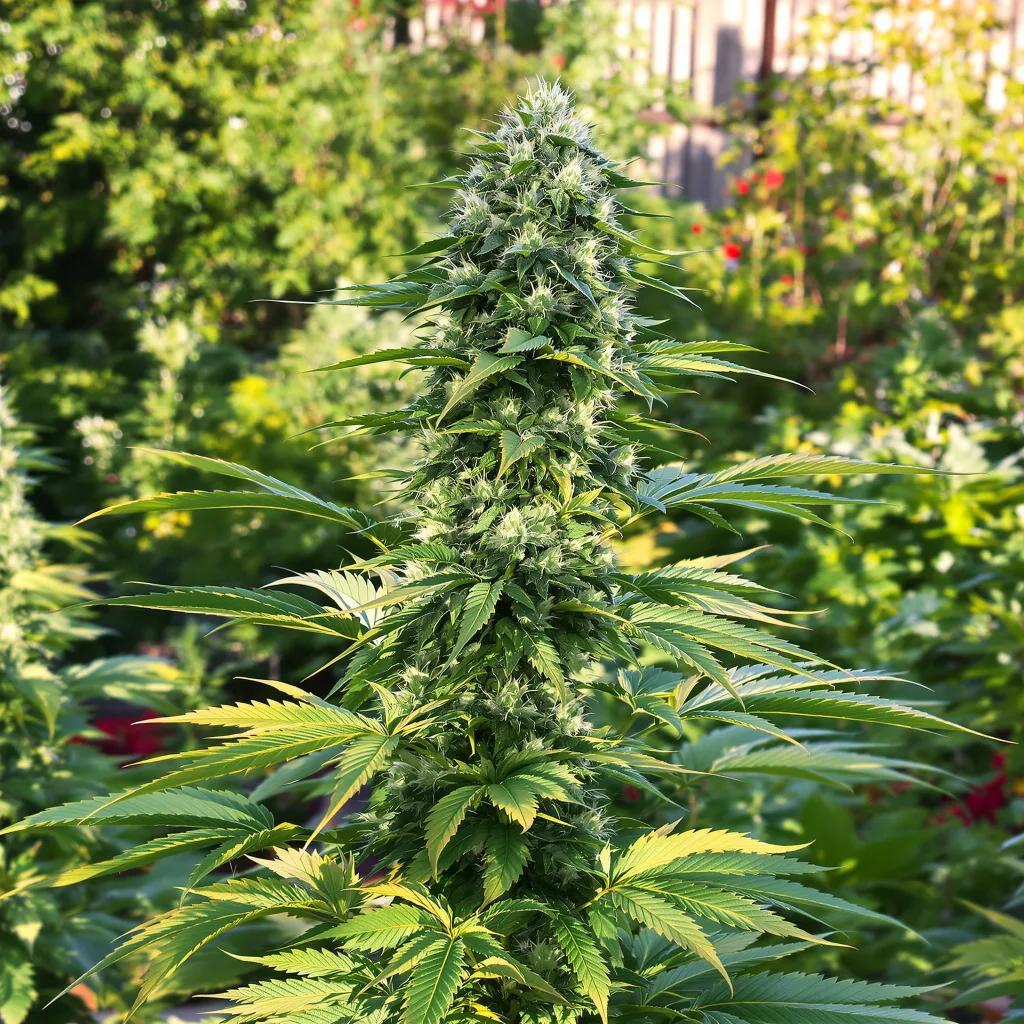 Dank Sinatra 52% indica / 48% sativa — fleur avec trichomes visibles
