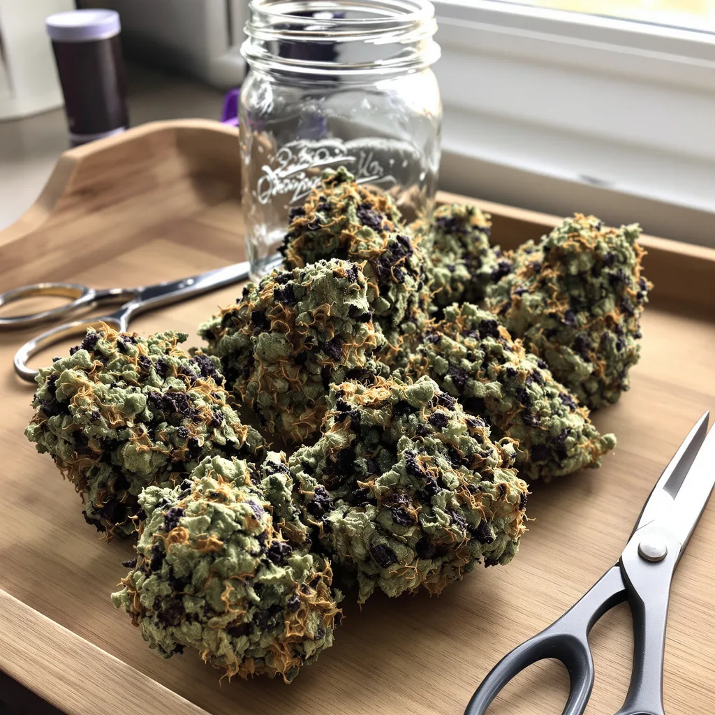 Danky Doodle 86% indica / 14% sativa — fleur avec trichomes visibles