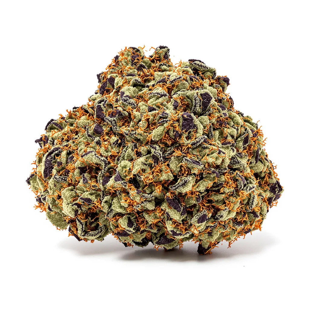 Dark Side of the Moon 86% indica / 14% sativa — fleur avec trichomes visibles