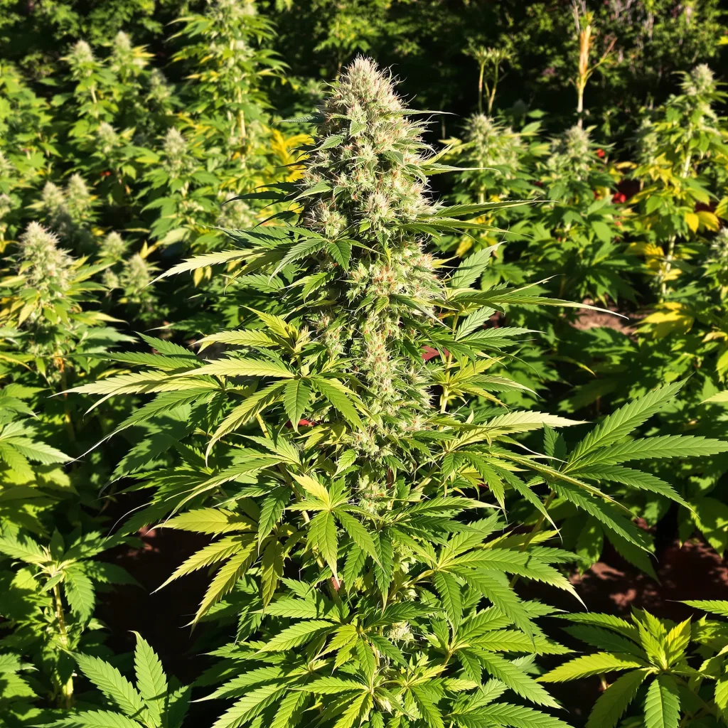 Dark Star 100% indica / 50% sativa — fleur avec trichomes visibles