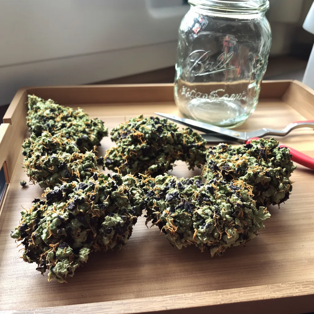 Darth Vader OG 75% indica / 25% sativa — fleur avec trichomes visibles