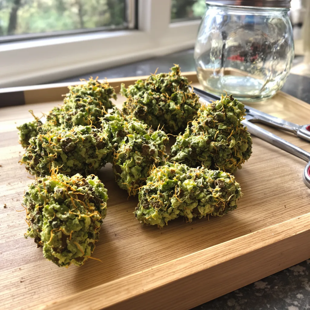 Deadly Sativas Mixpack 15% indica / 85% sativa — fleur avec trichomes visibles