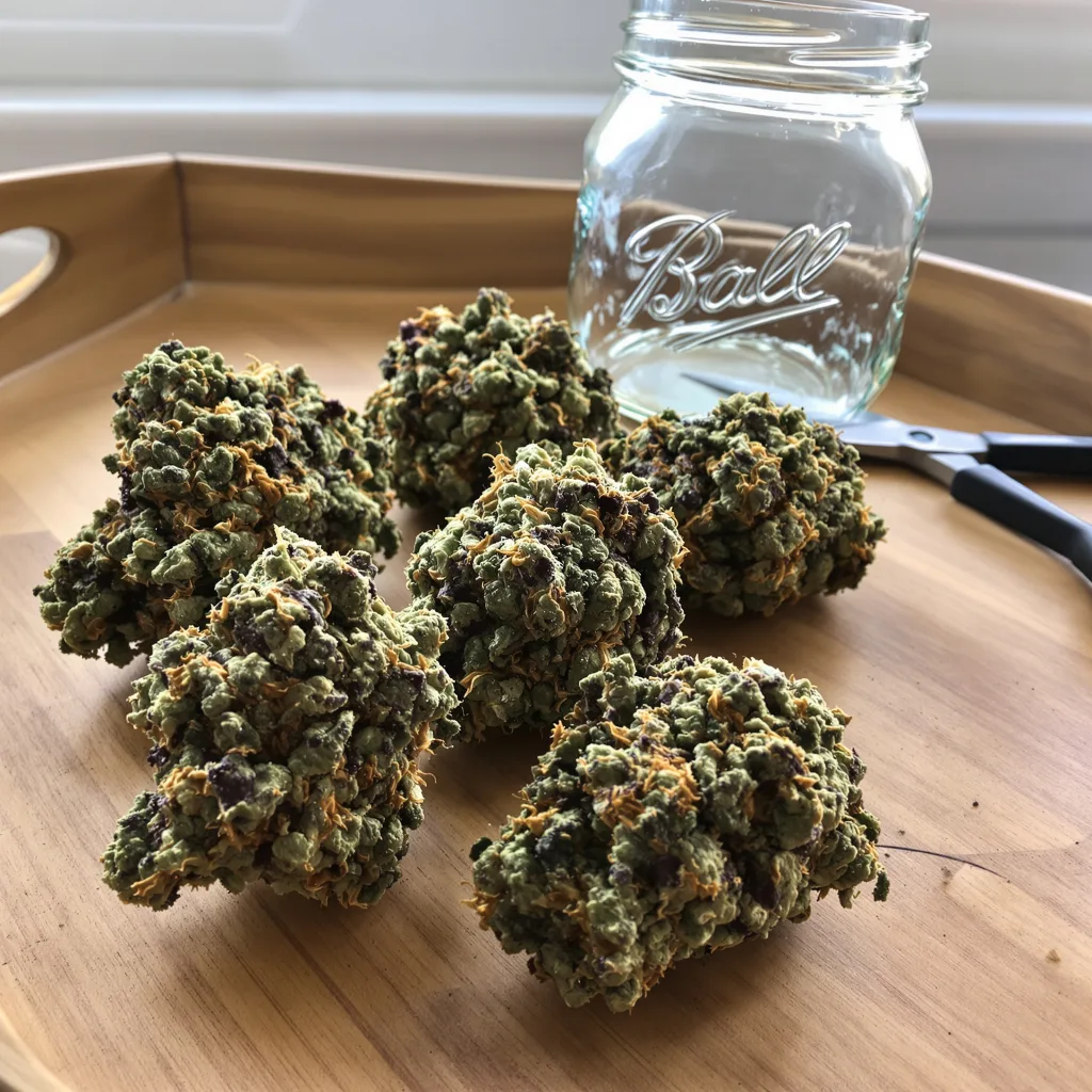 Death Star 70% indica / 30% sativa — fleur avec trichomes visibles