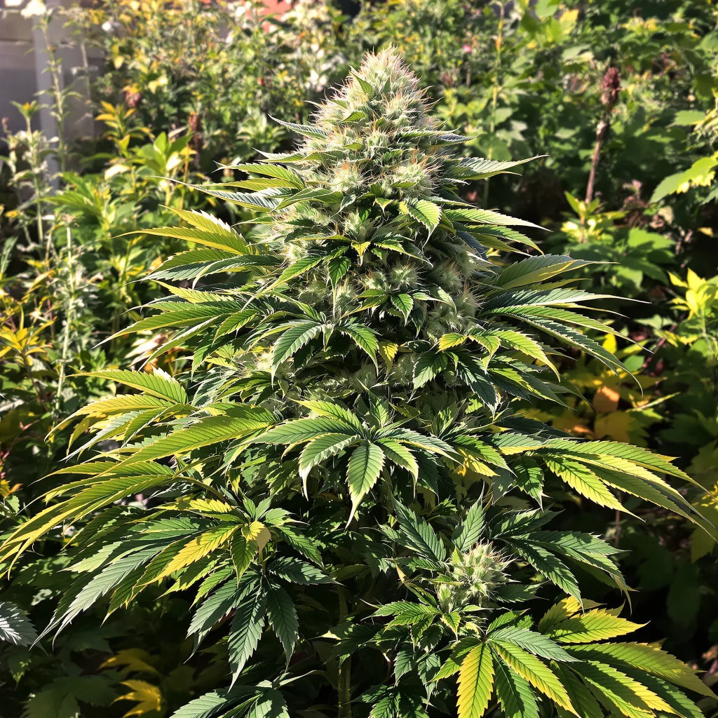 Deep Purple 70% indica / 20% sativa — fleur avec trichomes visibles