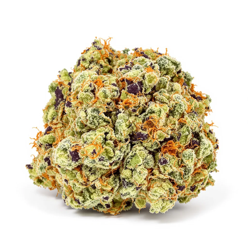 Diablo 40% indica / 50% sativa — fleur avec trichomes visibles
