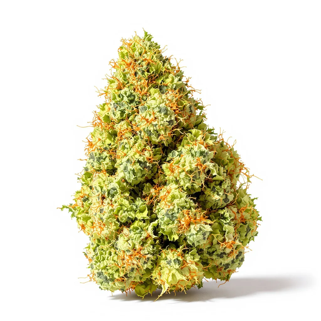Diesel Power 5% indica / 95% sativa — fleur avec trichomes visibles