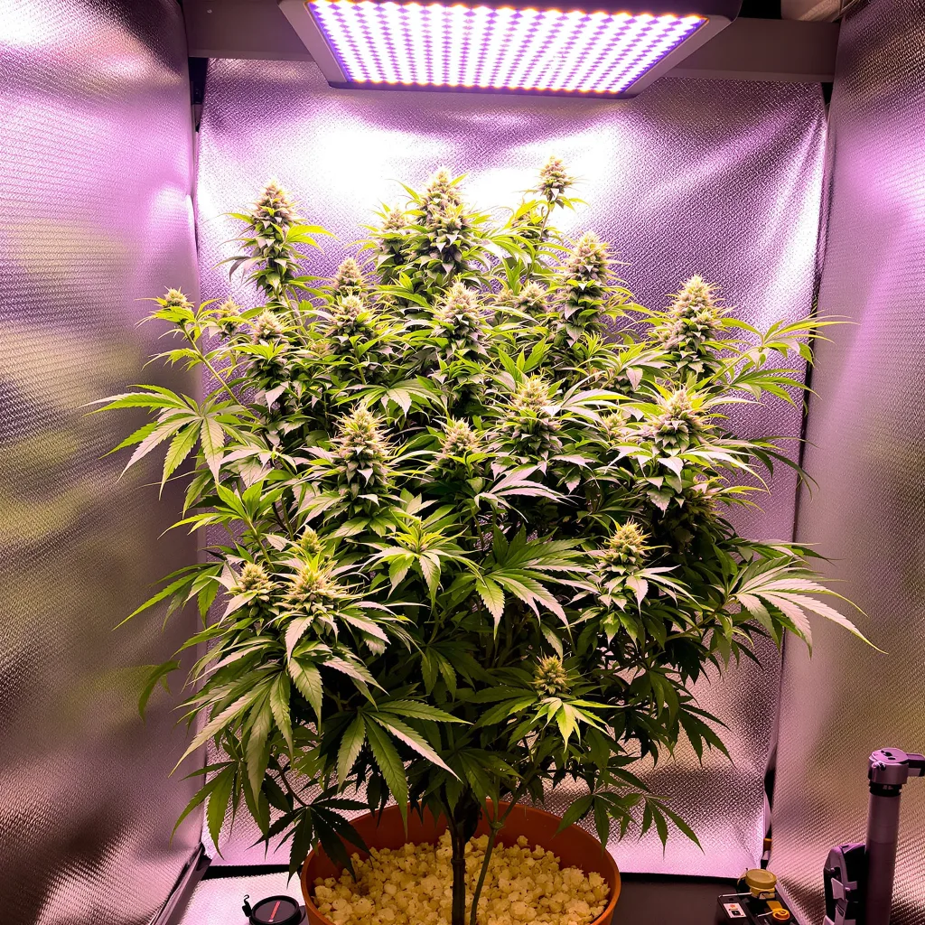 Plante de cannabis Dinachem en floraison — 60-100 cm autofloraison