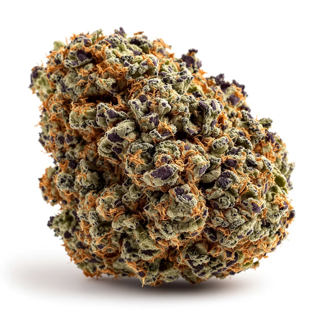 Dinachem 67% indica / 33% sativa — fleur avec trichomes visibles
