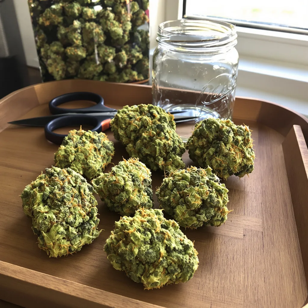 Dirty Girl 30% indica / 70% sativa — fleur avec trichomes visibles