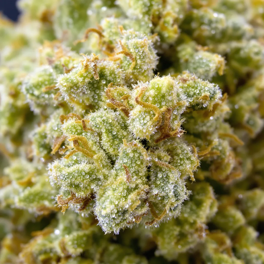 Gros plan de fleur de cannabis Divine CBD montrant fleur claire à faible résine